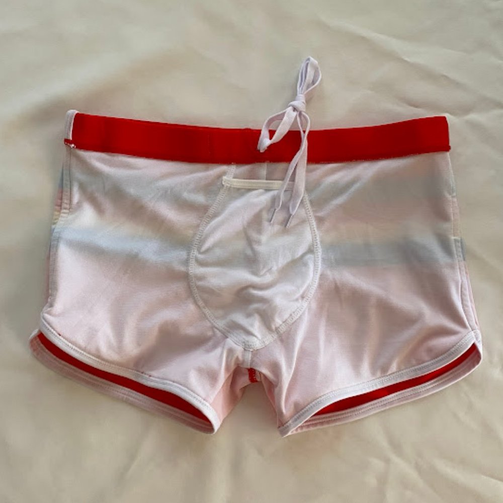 Men's New Sports Color Striped Boxer Shorts Swimming Beach Shorts - Picture 8 of 8